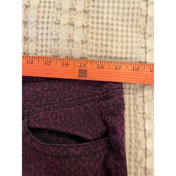 Styte Dark Purple Cheetah Pants Junior Size 13 Have Stretch Stylish Unique - Picture 7 of 10